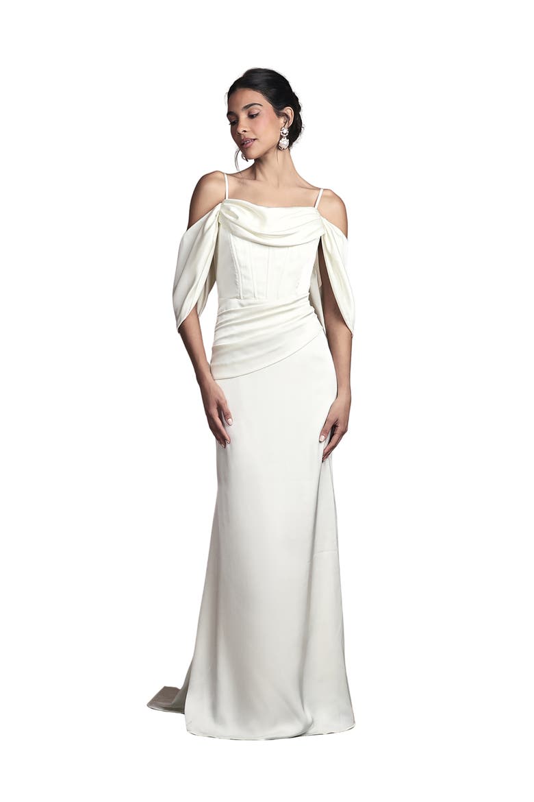 Cowl Neck Satin Maxi Dress, Main, color, Oyster