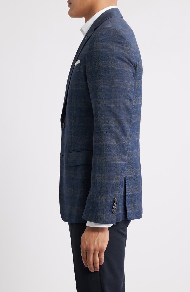 BOSS Hutson Plaid Sport Coat, Alternate, color, Navy