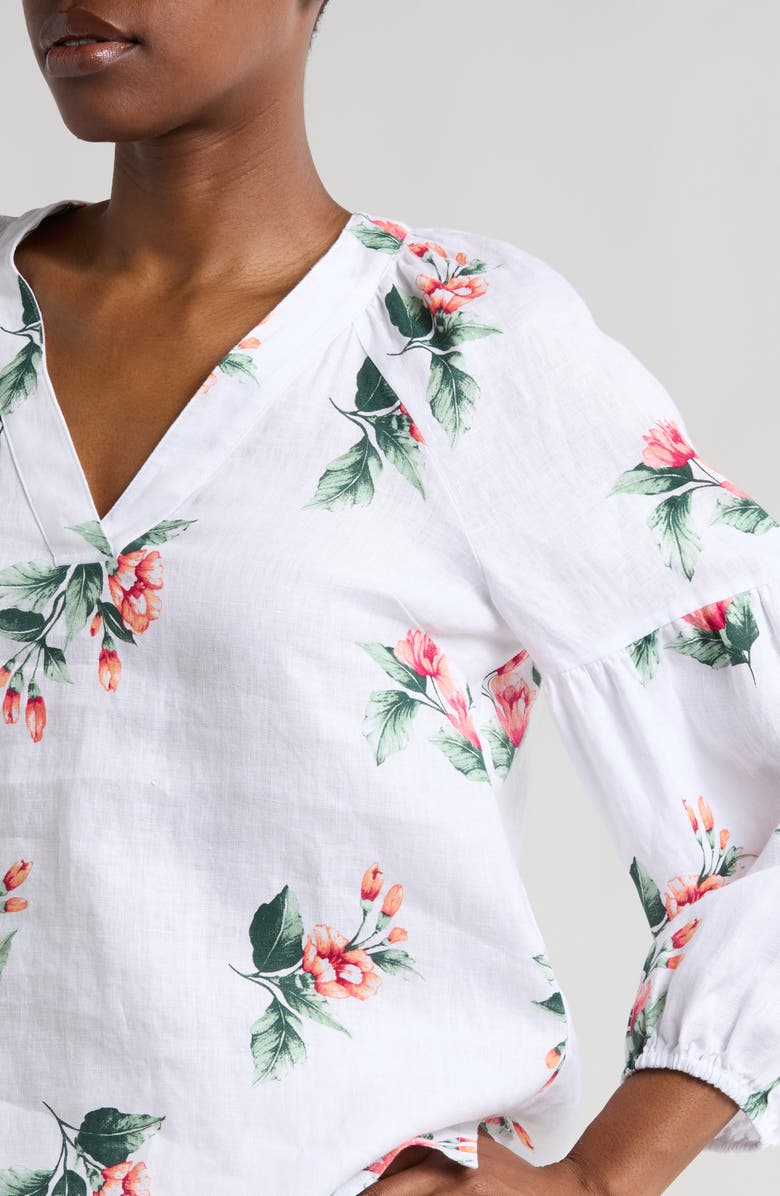 Tommy Bahama Florentina Flourish Linen Popover Top, Alternate, color, 