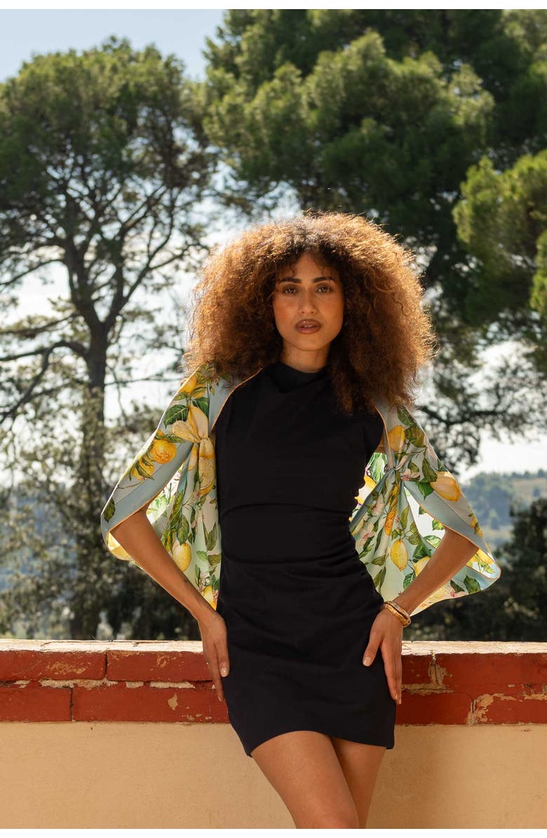 Elizabetta Limoni Fioriti - Silk Foulard for Women, Alternate, color, Sky Blue