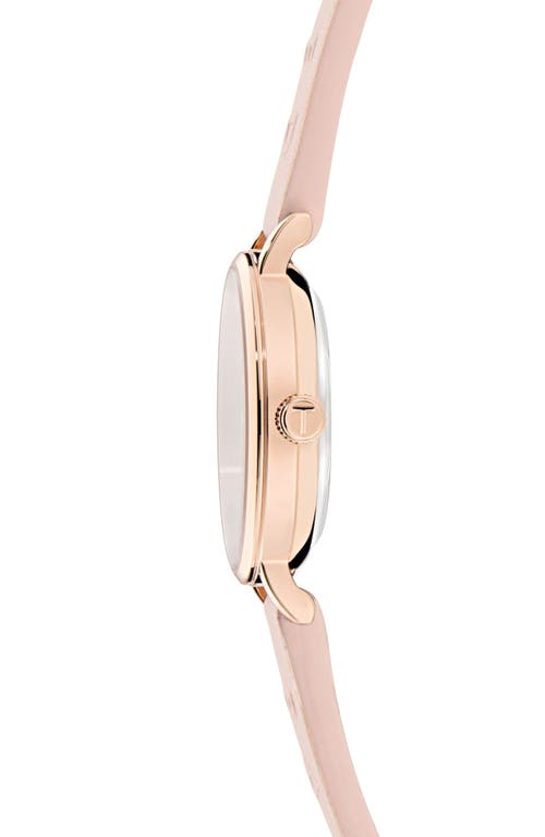 Ted Baker Classic Leather Strap Watch, 28mm In Pink