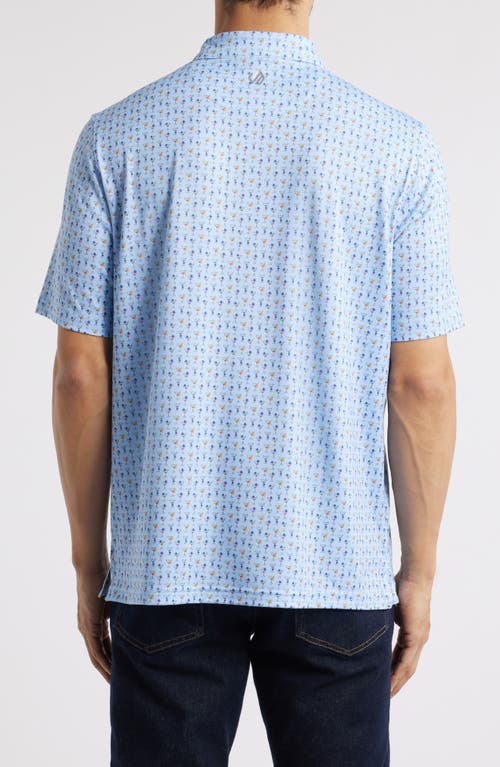 Johnston & Murphy Xc4® + Cool Degree™ Mini Martini Print Performance Golf Polo In Blue Multi