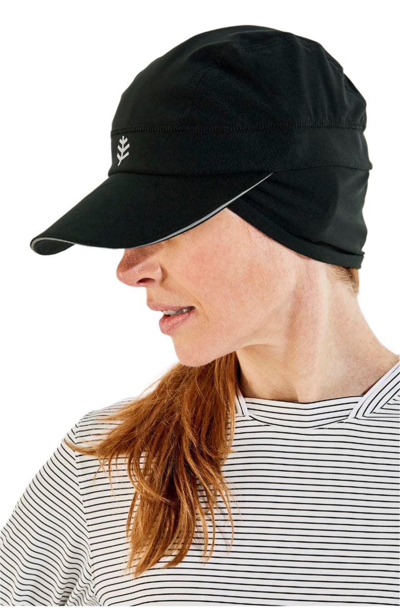 Coolibar Fitness Cap with Ear Coverage, UPF 50+ Sun Protection, Emmet, Main, color, Black