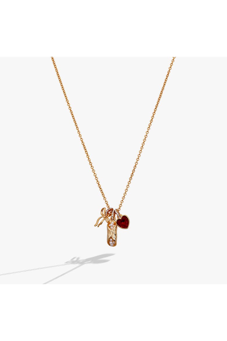 There Cannoli Be You' Bow & Heart Multi Charm Cluster Necklace, Main, color, Gold