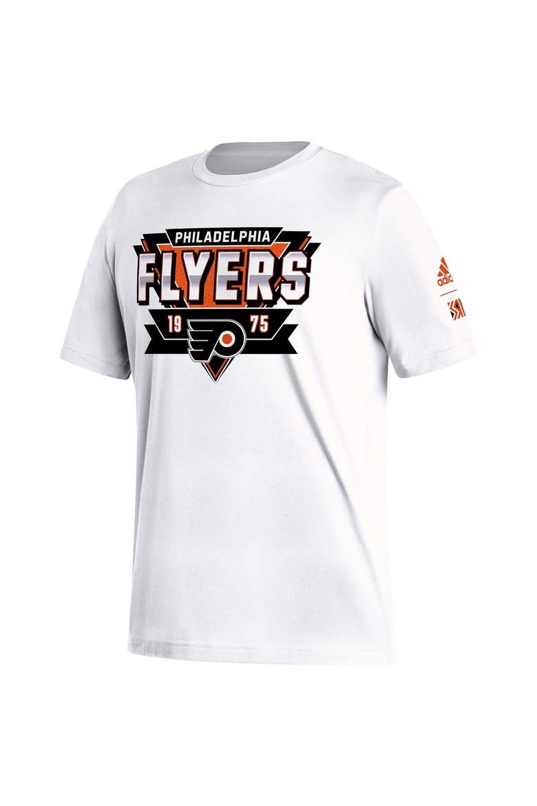 Men's adidas White Philadelphia Flyers Reverse Retro 2.0 Fresh Playmaker T-Shirt, Alternate, color, White