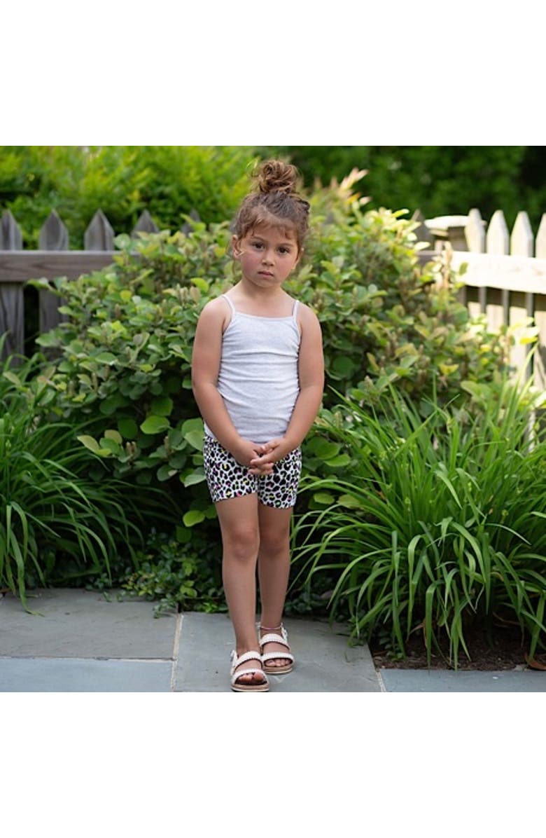 WORTHY THREADS Girls Biker Shorts, Alternate, color, Neon Leopard