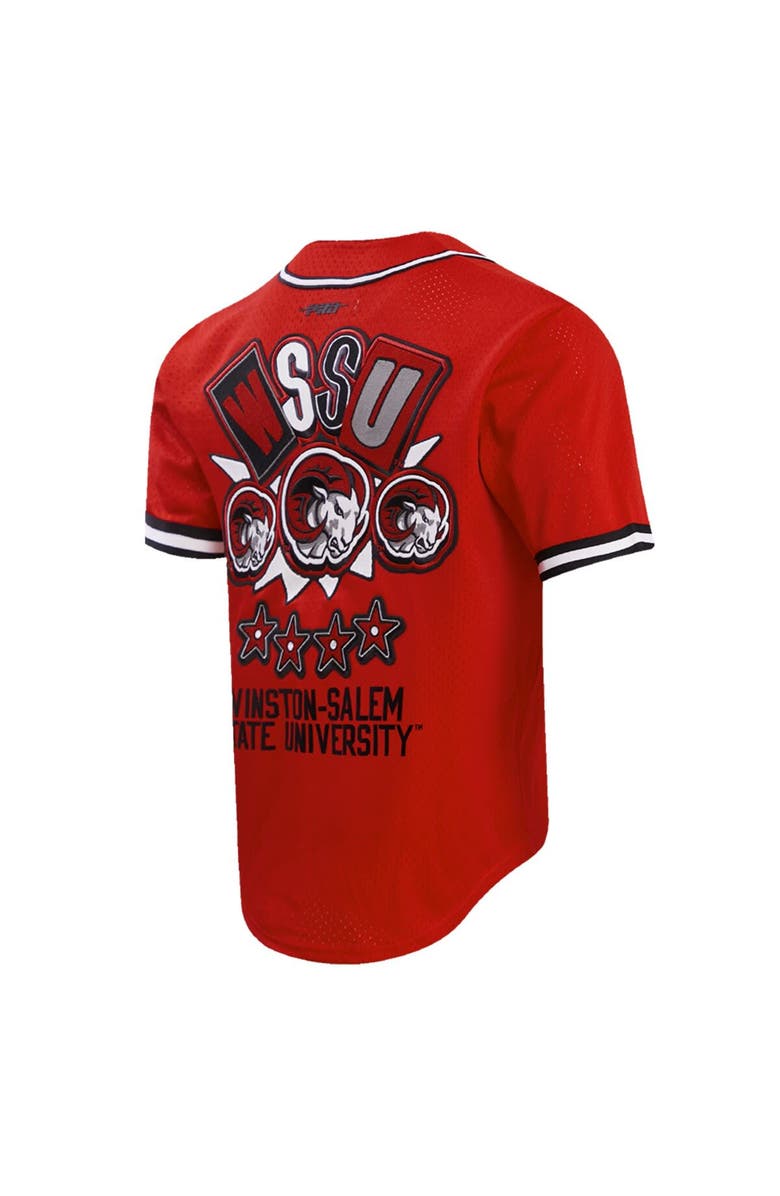 PRO STANDARD Men's Pro Standard Red Winston-Salem State Rams Homecoming Mesh Button-Down Shirt, Alternate, color, Red