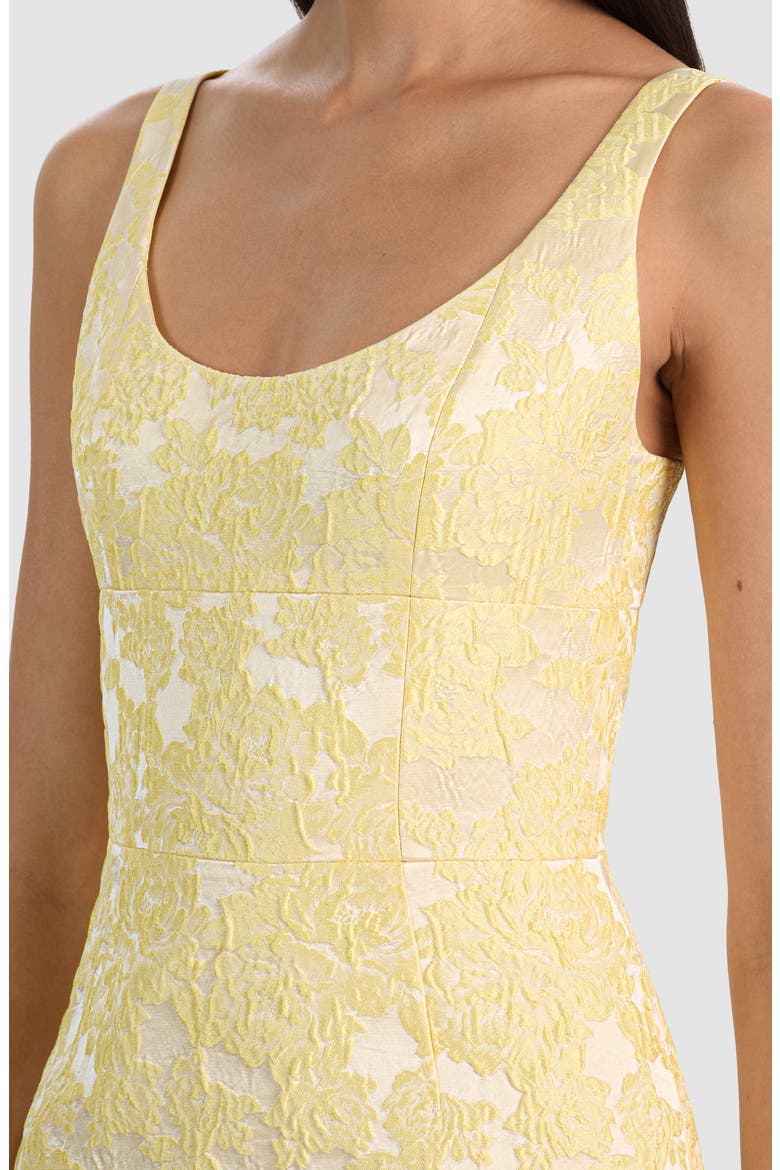 Metallic Floral Jacquard Minidress, Alternate, color, BUTTER