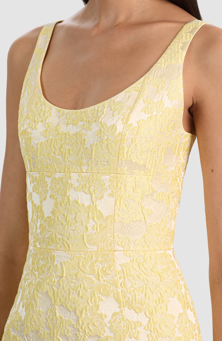 Alice + Olivia Metallic Floral Jacquard Minidress, Alternate, color, Butter