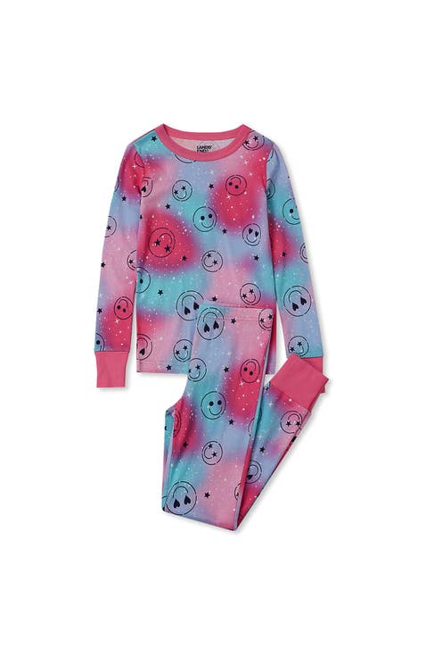 Kids Holiday Long Sleeve Top and Bottom Snug Fit Pajama Set