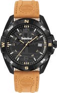Timberland Millinocket Leather Strap Watch, 45mm