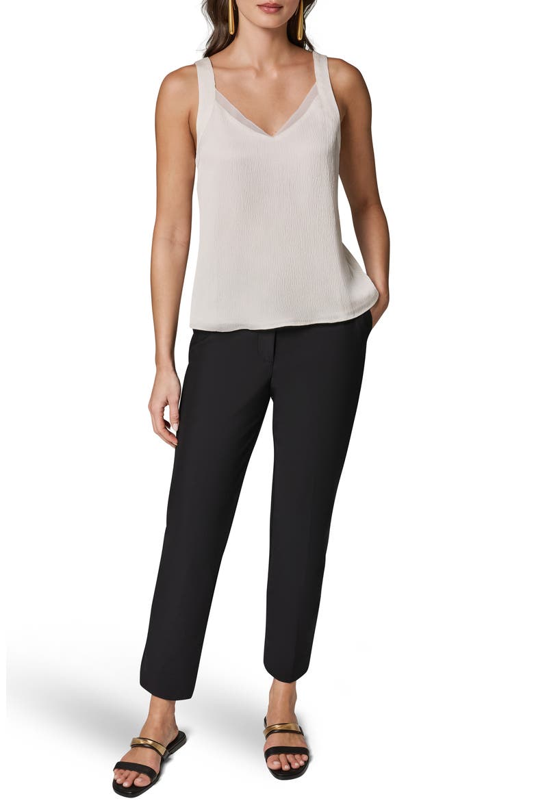 Chiffon Trim Shell Top, Alternate, color, CREAM