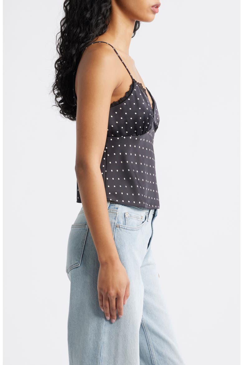Lace Trim Camisole, Alternate, color, BLACK POLKA DOT