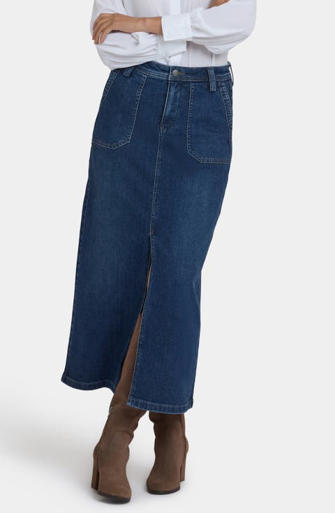 Utility Pocket Denim Skirt