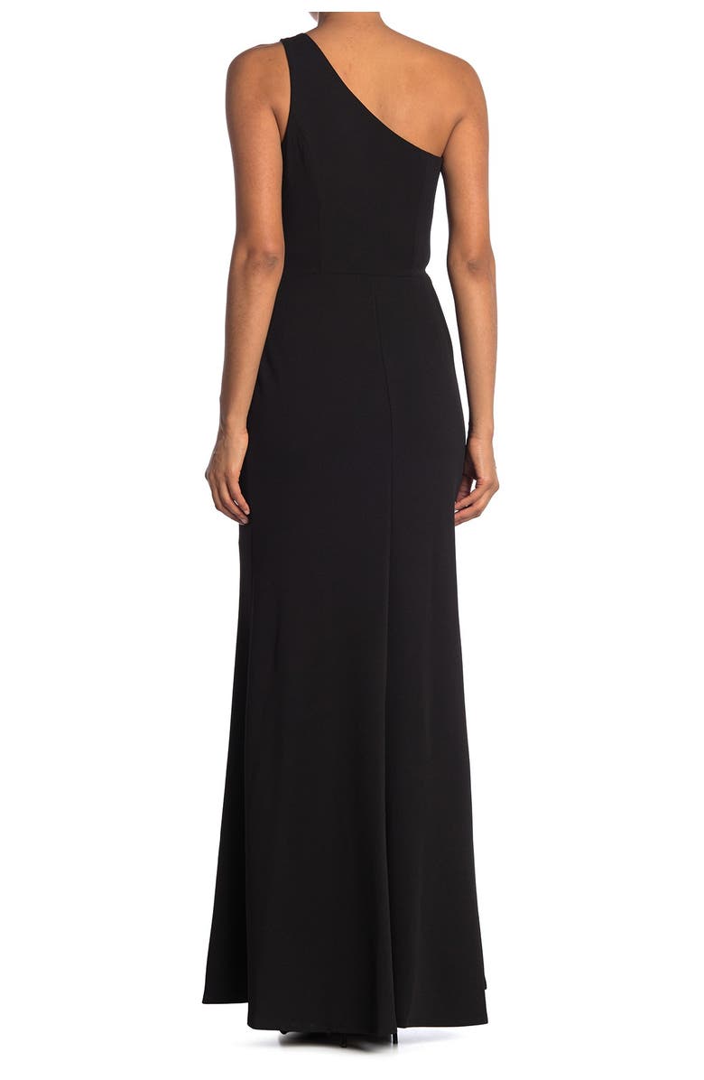 bebe Scuba Crepe Cutout One Shoulder Dress, Main, color, 