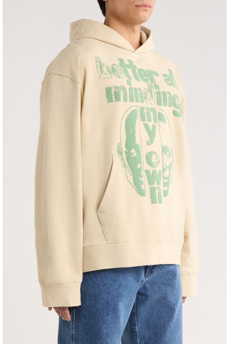 Better at Minding My Own Cotton Hoodie, Alternate, color, TAUPE