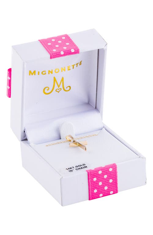 Mignonette 14k Gold Cross Pendant Necklace