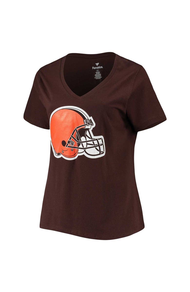 FANATICS Women's Nick Chubb Brown Cleveland Browns Plus Size Fair Catch Name & Number V-Neck T-Shirt, Alternate, color, 