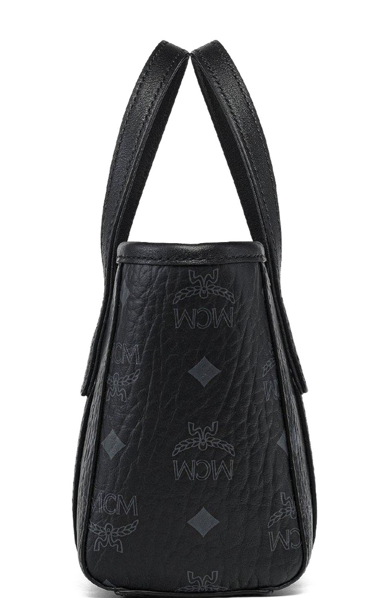 MCM X-Mini Toni Top-Zip Shopper in Visetos, Alternate, color, 