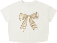 Rylee + Cru Bow Print Boxy T-Shirt