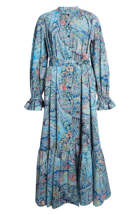 Paisley Long Sleeve Maxi Dress
