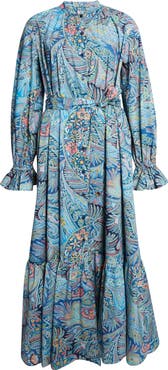 Etro Paisley Long Sleeve Maxi Dress