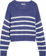 Marine Layer Sea Breeze Placed Stripe Cotton Crewneck Sweater