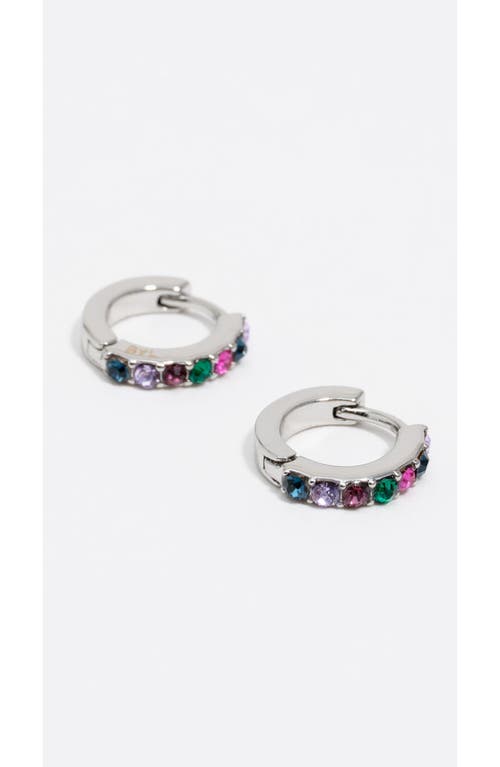 Bimba Y Lola Mini Hoop Earrings With Crystal In Silver