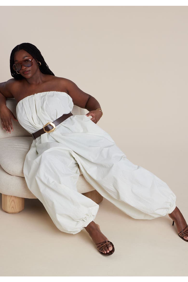 Belted Balloon Jumpsuit, Alternate, color, COCONUT MILK