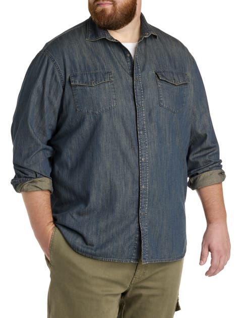 Big & Tall Washed Denim Sport Shirt