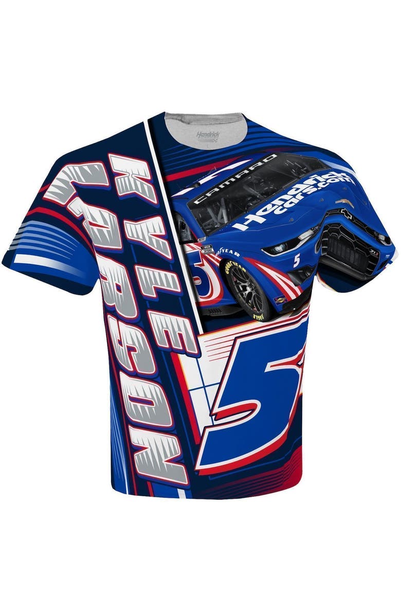 HENDRICK MOTORSPORTS TEAM COLLECTION Men's Hendrick Motorsports Team Collection White Kyle Larson HendrickCars.com Sublimated Dynamic Total Print T-Shirt, Alternate, color, 