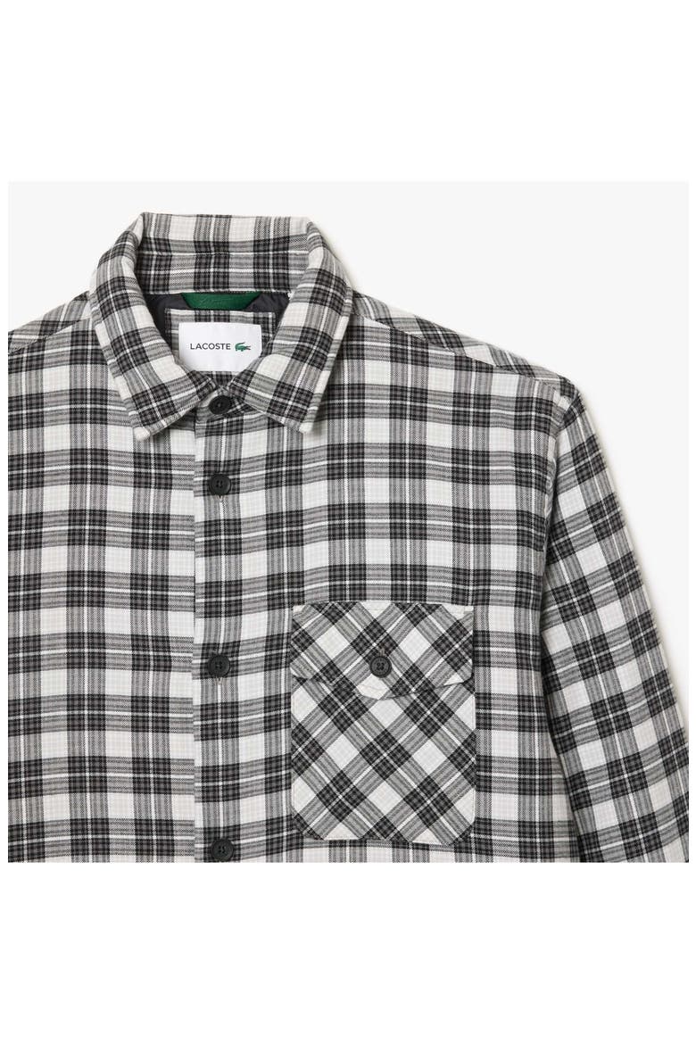 Plaid Flannel Button-Up Overshirt, Alternate, color, KBR NOIR/ MULTICO
