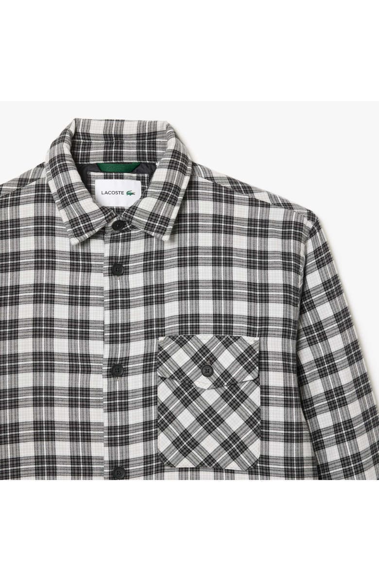 Lacoste Plaid Flannel Button-Up Overshirt, Alternate, color, 