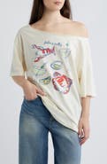 GOLDEN HOUR Stay Salty Graphic Off the Shoulder T-Shirt