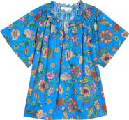 SUGARLIPS Anabelle Darthy Floral Flutter Sleeve Top