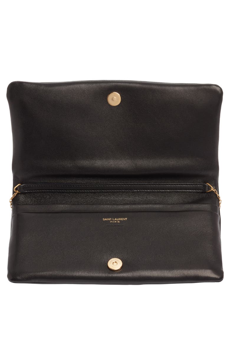 Saint Laurent Small Calypso Leather Wallet on a Chain, Alternate, color,