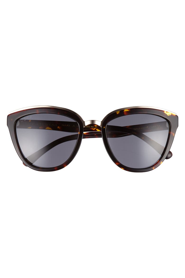 Rose 55mm Polarized Mirrored Sunglasses, Alternate, color, TORTOISE/ GREY