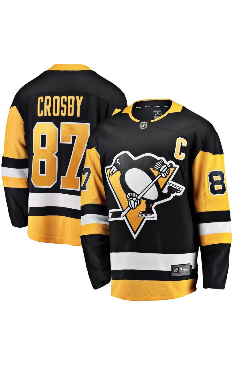 FANATICS Men's Fanatics Sidney Crosby Black Pittsburgh Penguins Captain Patch Home Breakaway Jersey, Main, color, Black