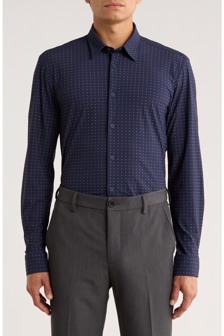 Roan Kent Long Sleeve Button-Up Shirt, Main, color, DARK BLUE