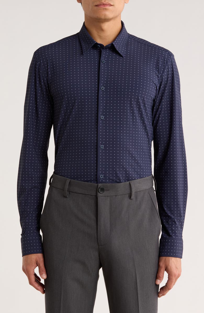 BOSS Roan Kent Long Sleeve Button-Up Shirt, Main, color, Dark Blue