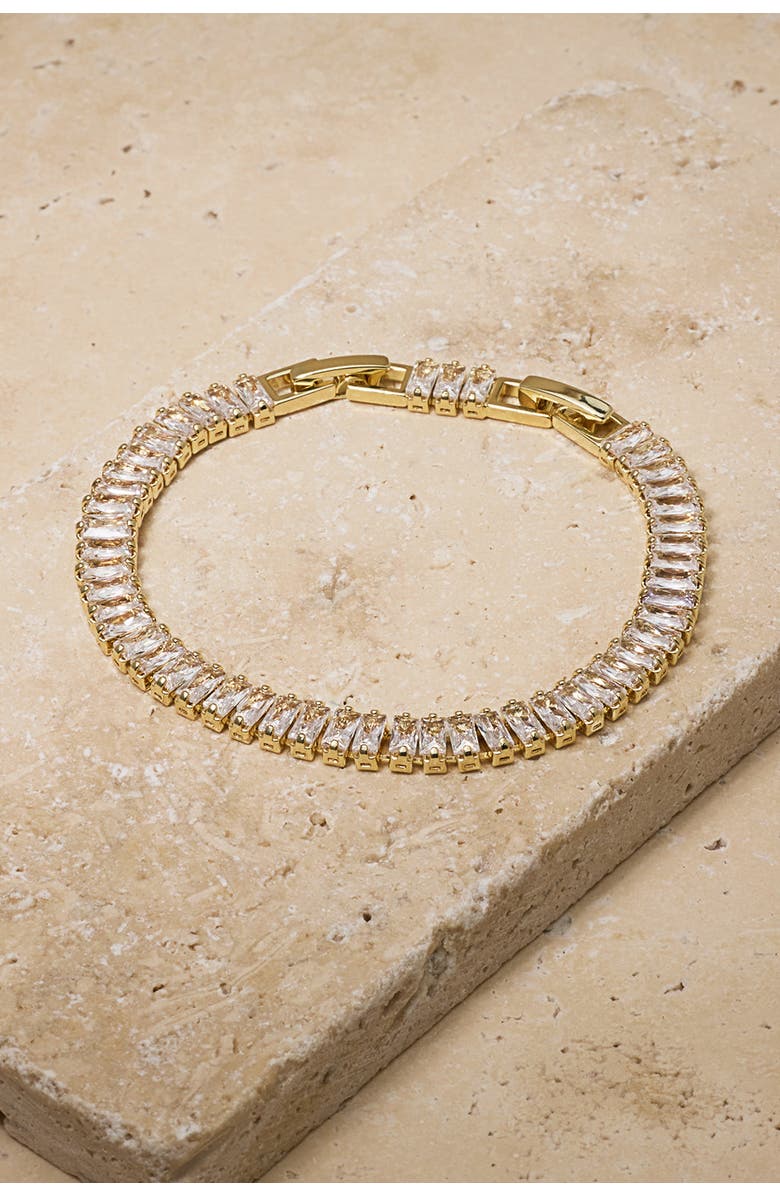 Untamed Petals Polly Tennis Bracelet, Alternate, color, Gold