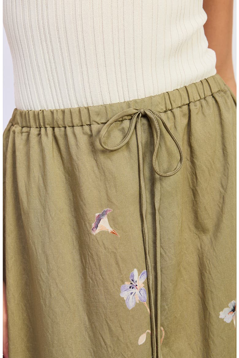 Yvette Floral Maxi Skirt, Alternate, color, OLIVE BLUE FLORAL