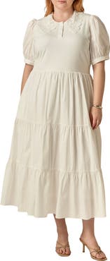 English Factory Mixed Media Midi Dress