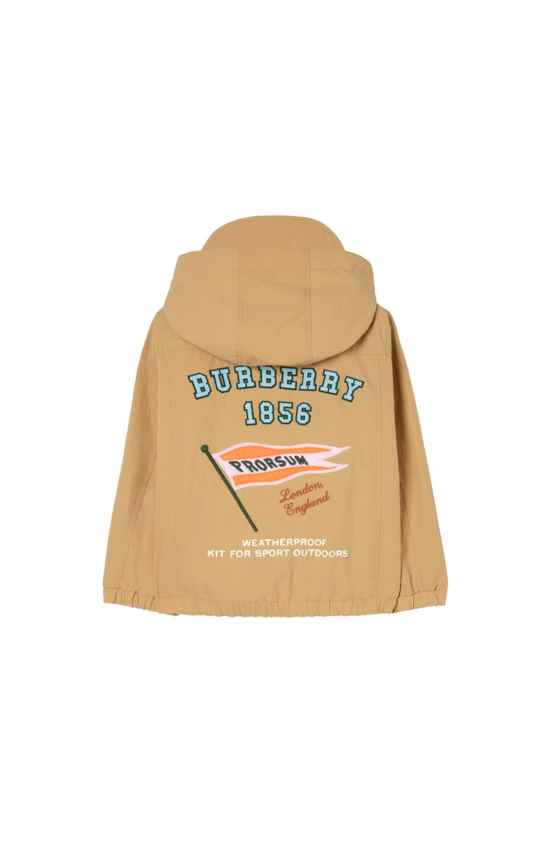 Burberry Flag Nylon Hooded Jacket, Alternate, color, Sand Beige