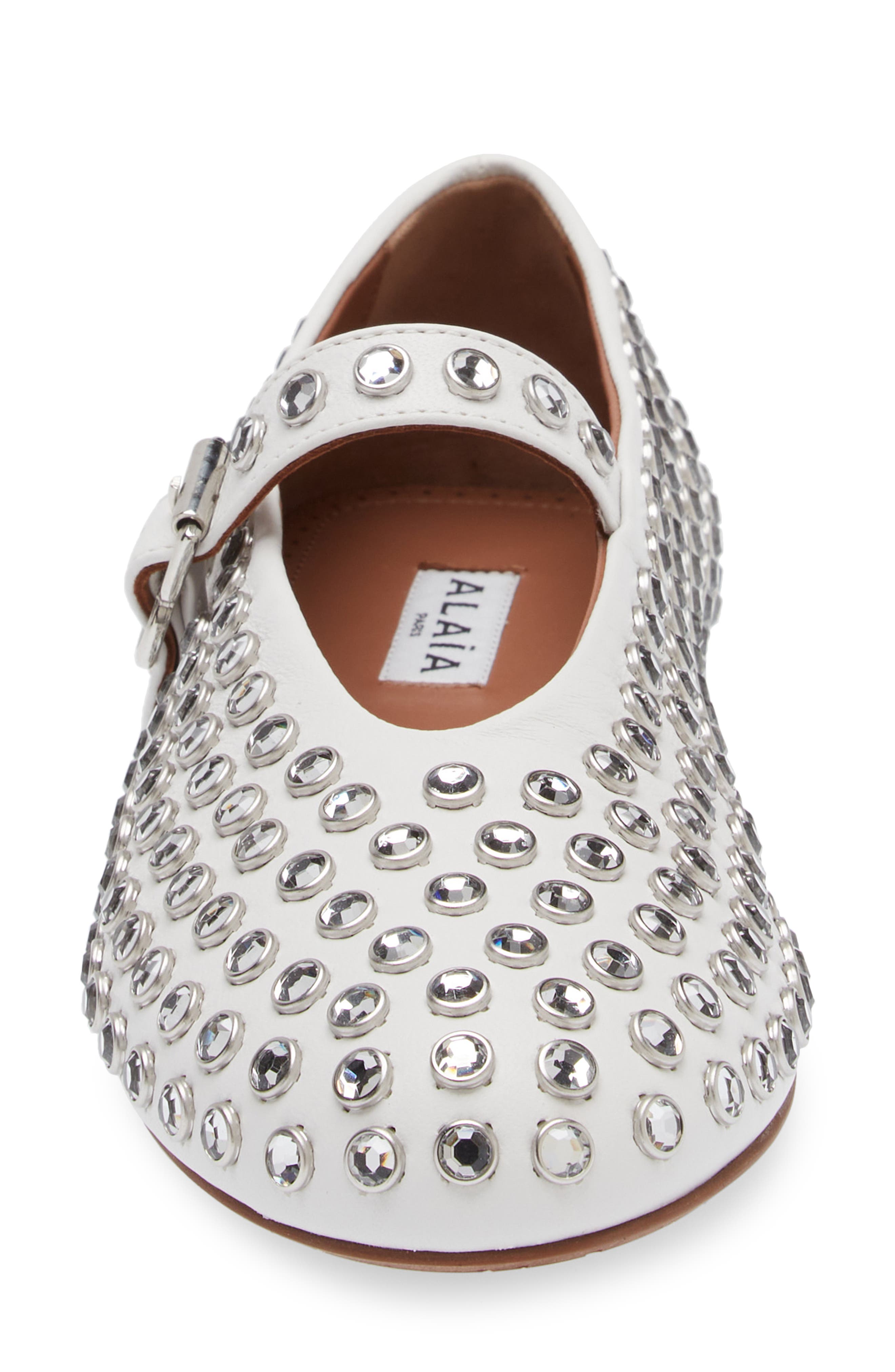 Rhinestone Ballet Flat, Alternate, color, WHITE