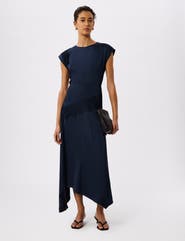 Whistles Lace Insert Asymmetric Midi Dress