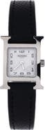 Pre-Owned Hermes Heure H Quartz Watch Stainless Steel and Leather 17