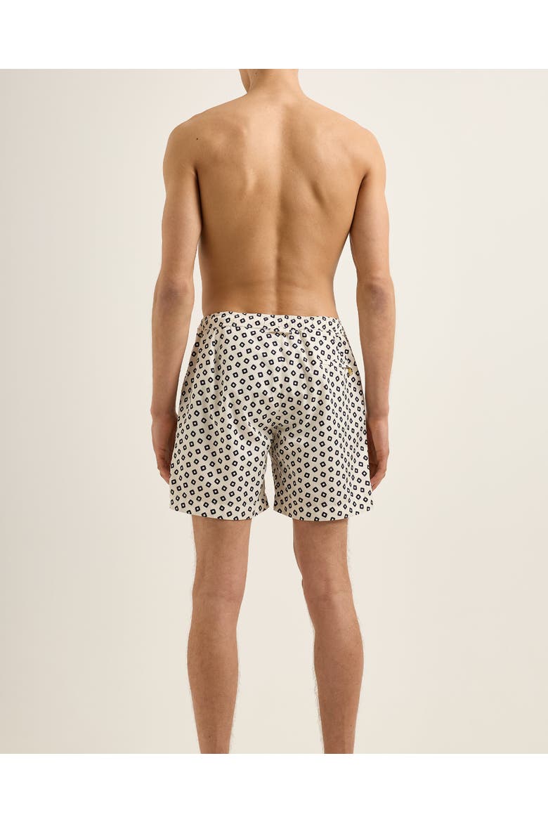 Bulldog Drawcord Mid Length Swim Shorts, Alternate, color, LATTE/NIGHT IRIS