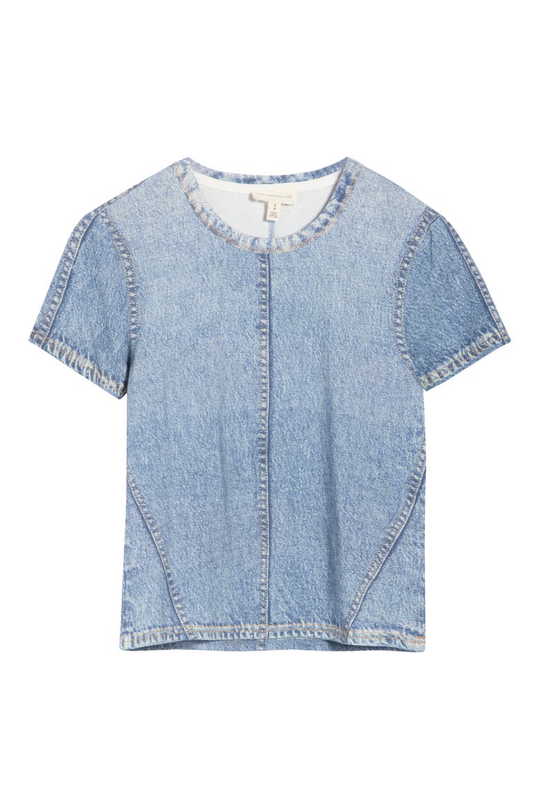 3D Printed Jersey Crop T-Shirt, Alternate, color, DENIM DIGITAL PRINT