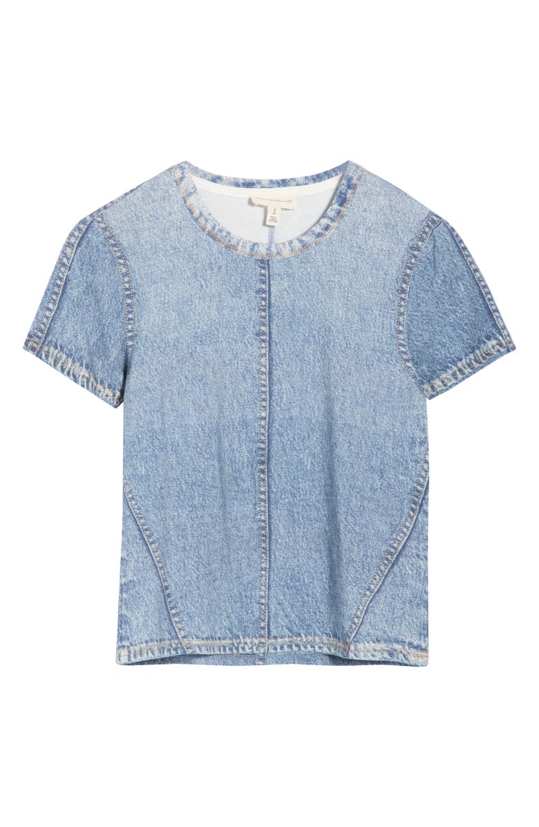 Current/Elliott 3D Printed Jersey Crop T-Shirt, Main, color, Denim Digital Print